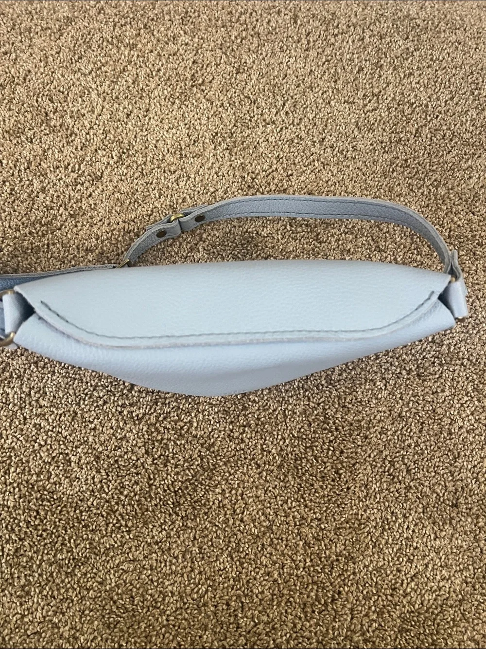 Portland Leather Light Blue Women's Crossbody Saddle Bag - Picture 5 of 8